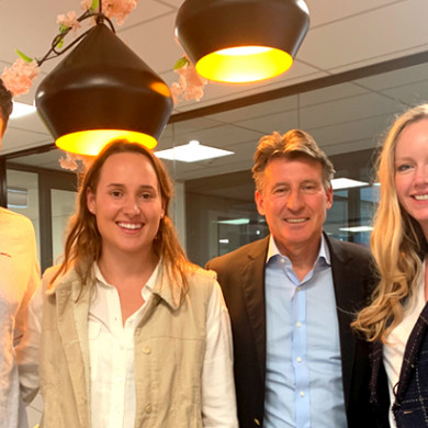 Lord Seb Coe was a special guest at Swimming Australia's Melbourne office.